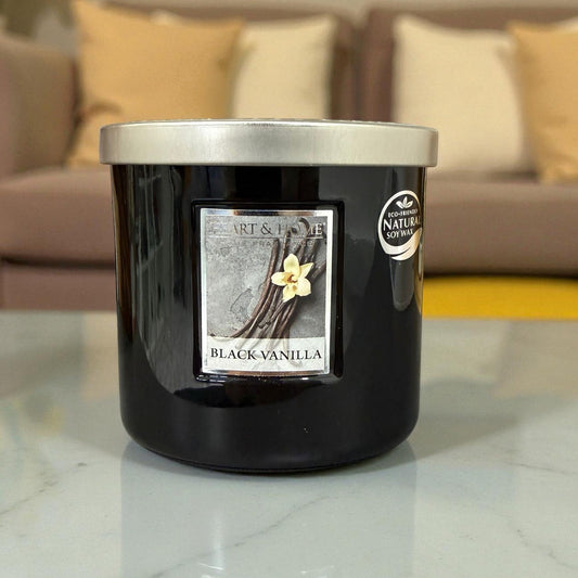 Black Vanilla Twin Wick Candle